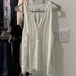 Sleeveless white with gold top